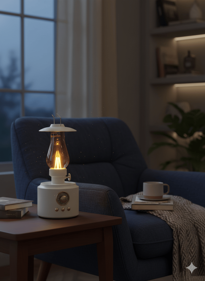 Şarjlı Masa Lambası Kamp Model Bluetooth Speaker