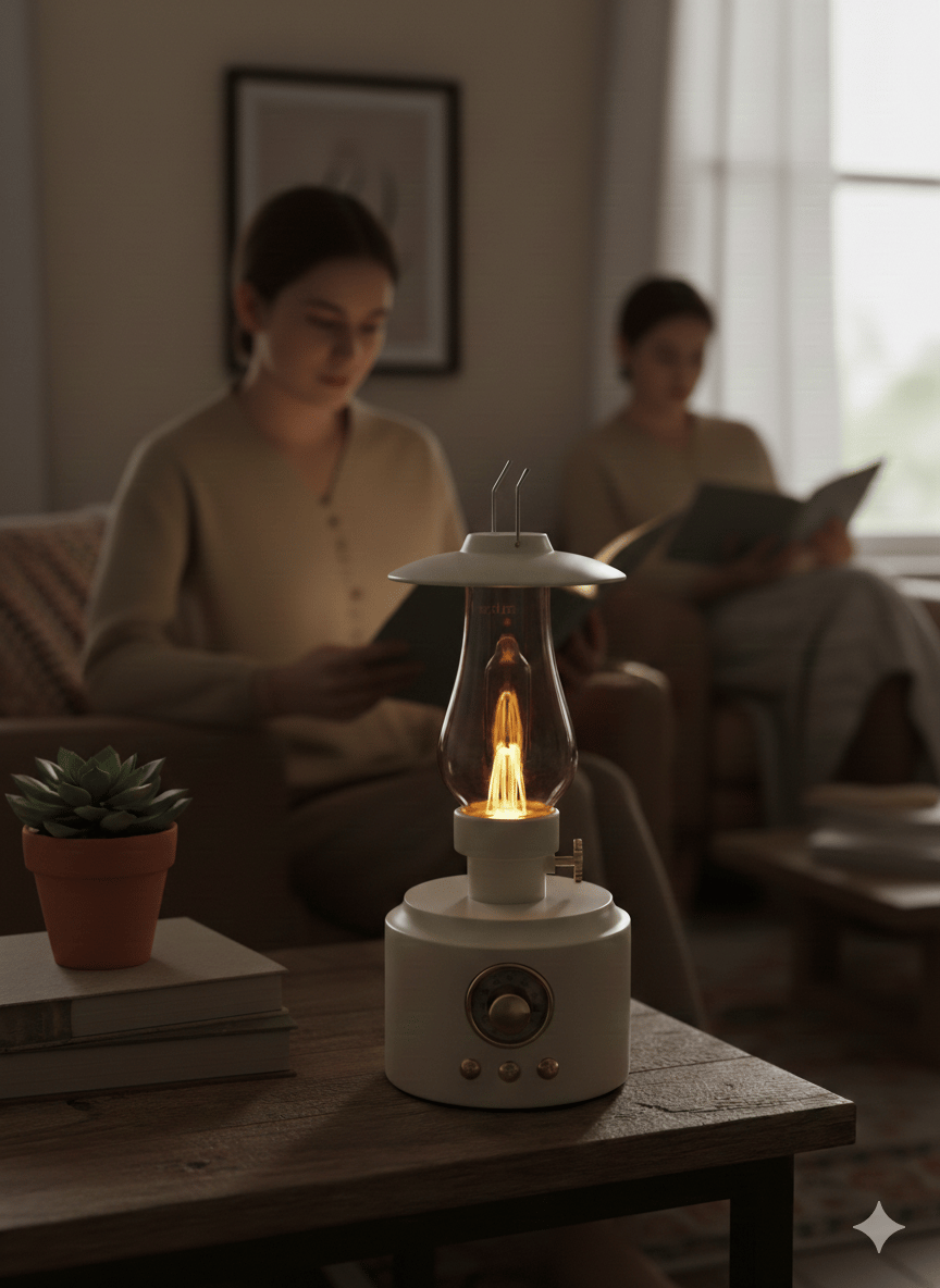 Şarjlı Masa Lambası Kamp Model Bluetooth Speaker