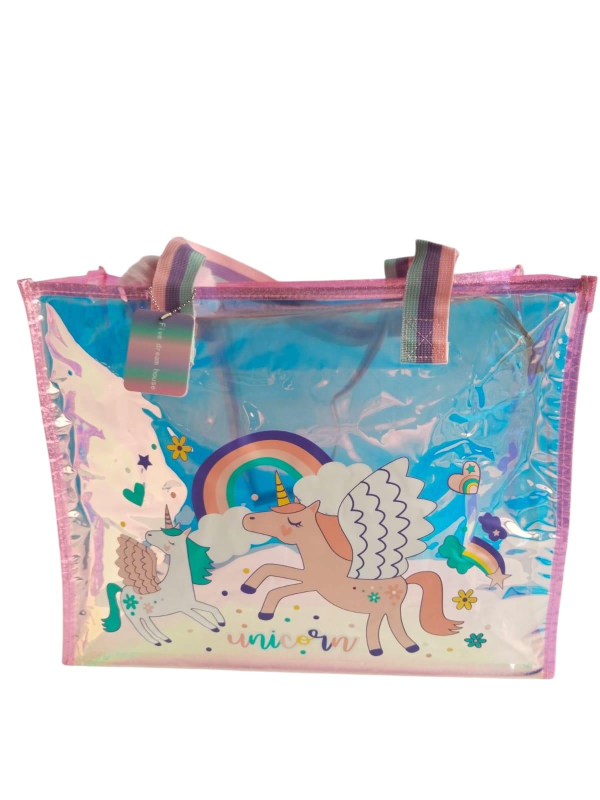 Şeffaf Hologramlı Unicorn Plaj Omuz Çantası