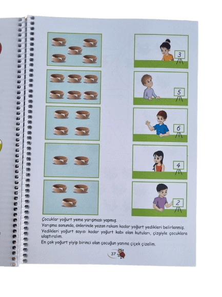 Sırada Ne Var - Okul öncesi Matematik Kitabı Spiralli 96 sayfa etkinlik ve aktivite kitabı