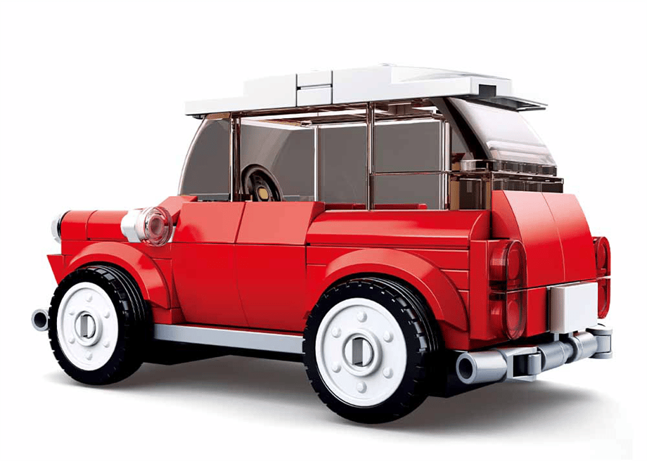 Sluban Model Bricks Kırmızı Retro Araba