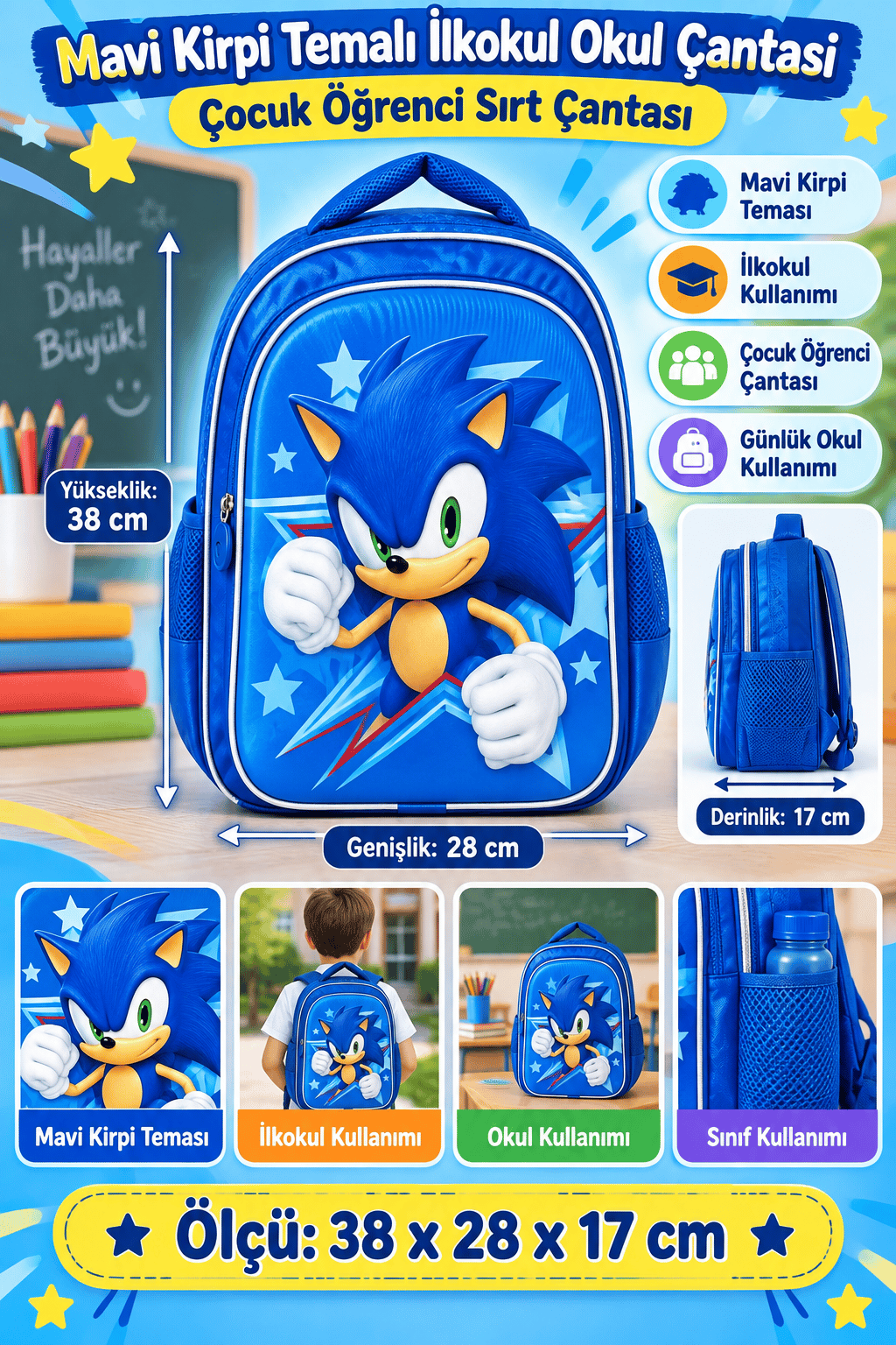 Sonic Okul Çantası 2046-9