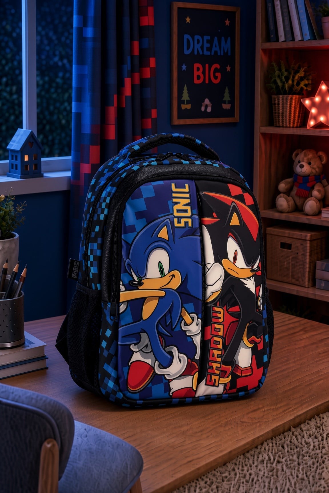 Sonic Shadow çift bölmeli okul Çantası 3589