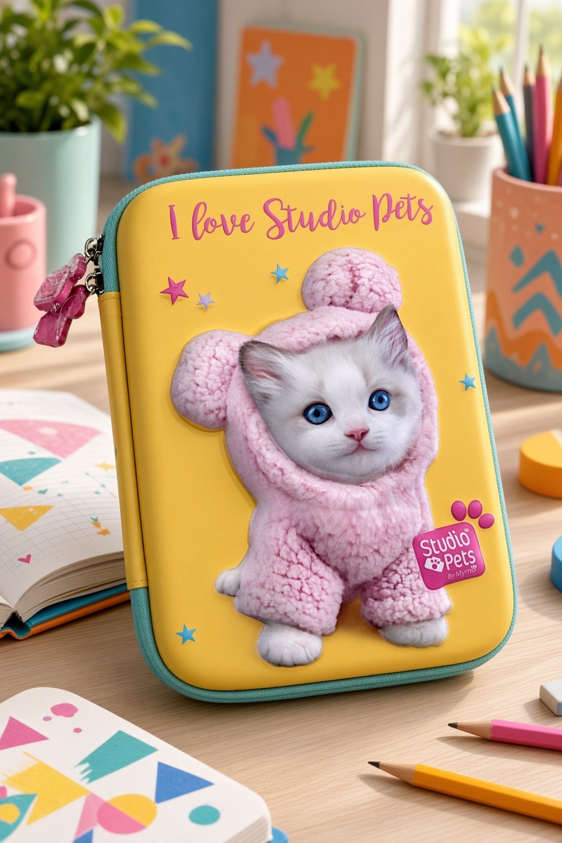 STUDİO PETS PT-7785 eva kalem çantas KEDİLİ-SARI