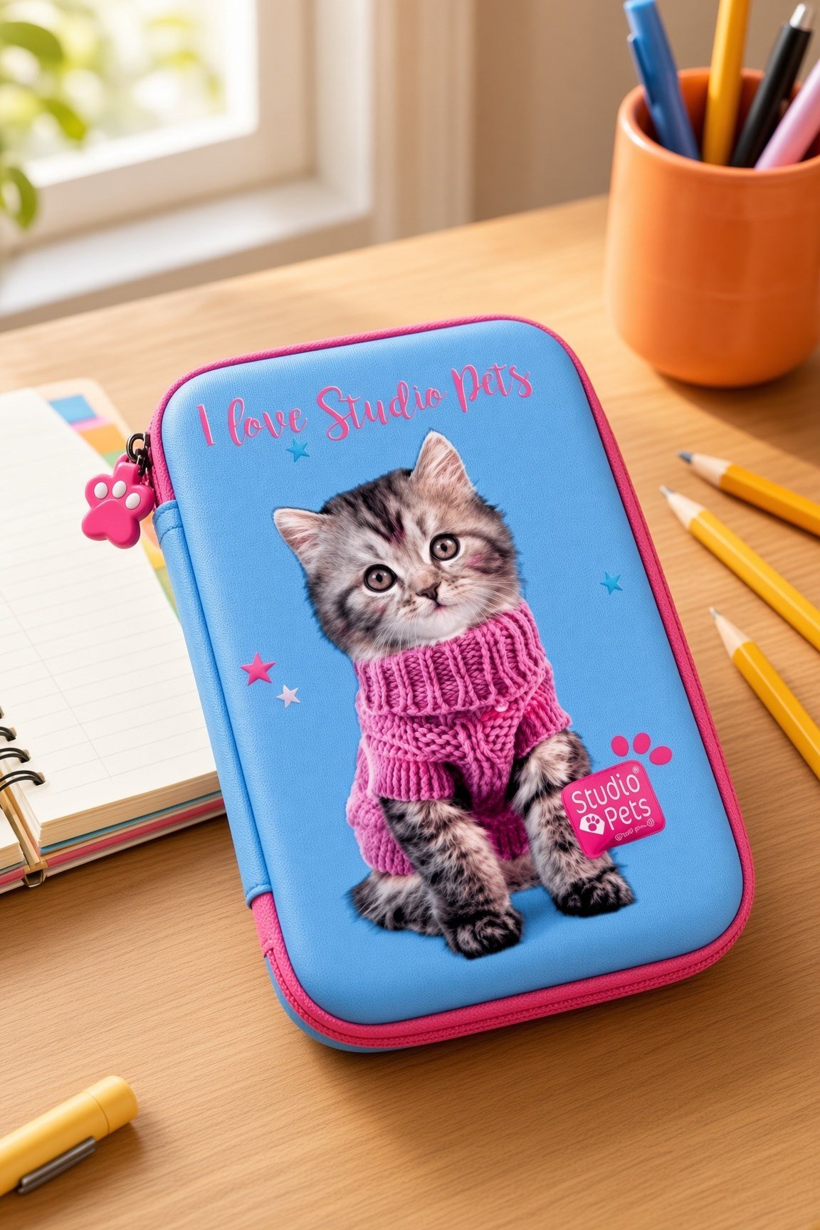 STUDİO PETS PT-7785 eva kalem çantas KEDİLİ-MAVİ