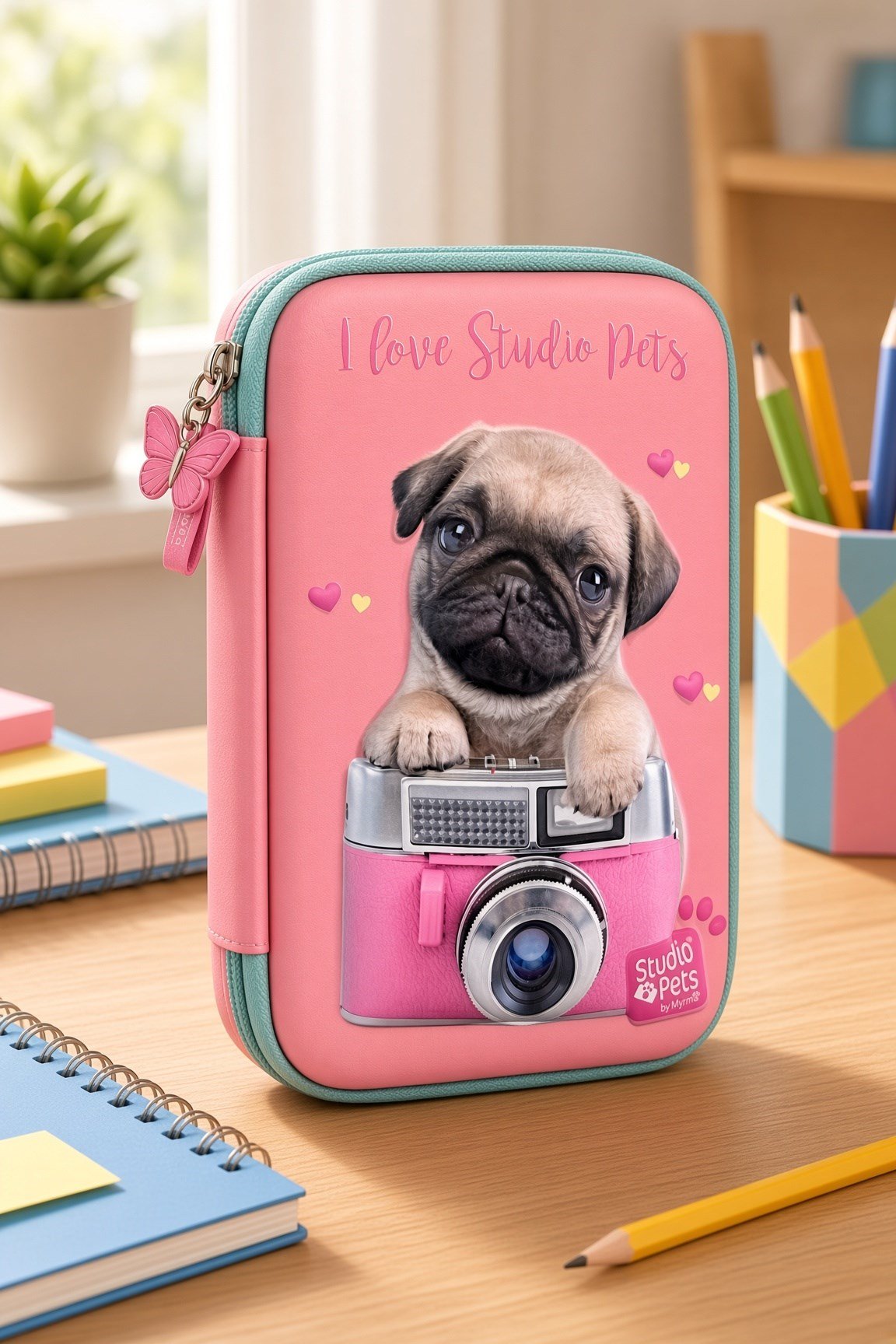 STUDİO PETS PT-7785 eva kalem çantas KÖPEKLİ-PEMBE