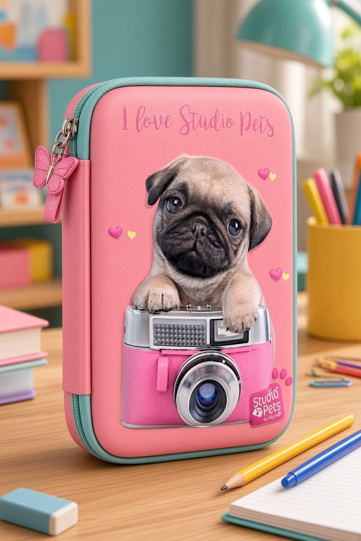 STUDİO PETS PT-7785 eva kalem çantas KÖPEKLİ-PEMBE