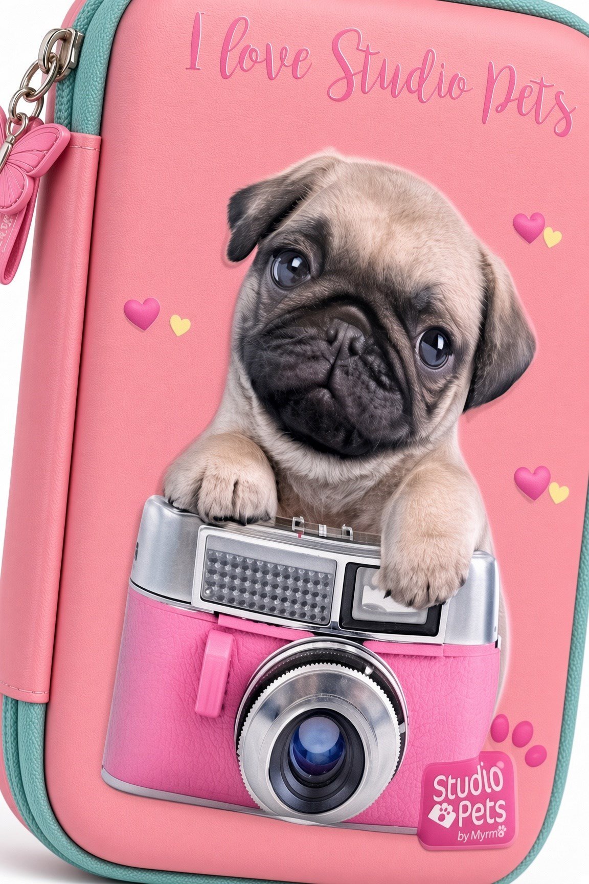 STUDİO PETS PT-7785 eva kalem çantas KÖPEKLİ-PEMBE