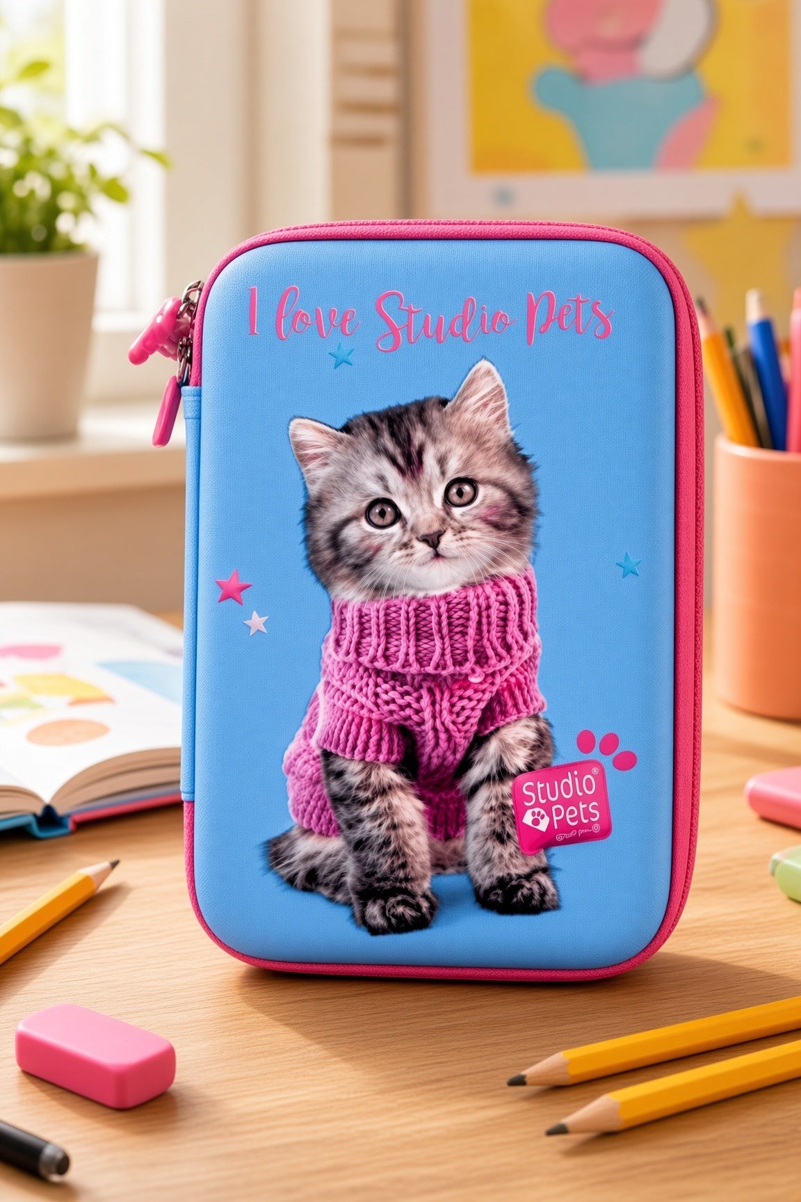 STUDİO PETS PT-7785 eva kalem çantas KEDİLİ-MAVİ