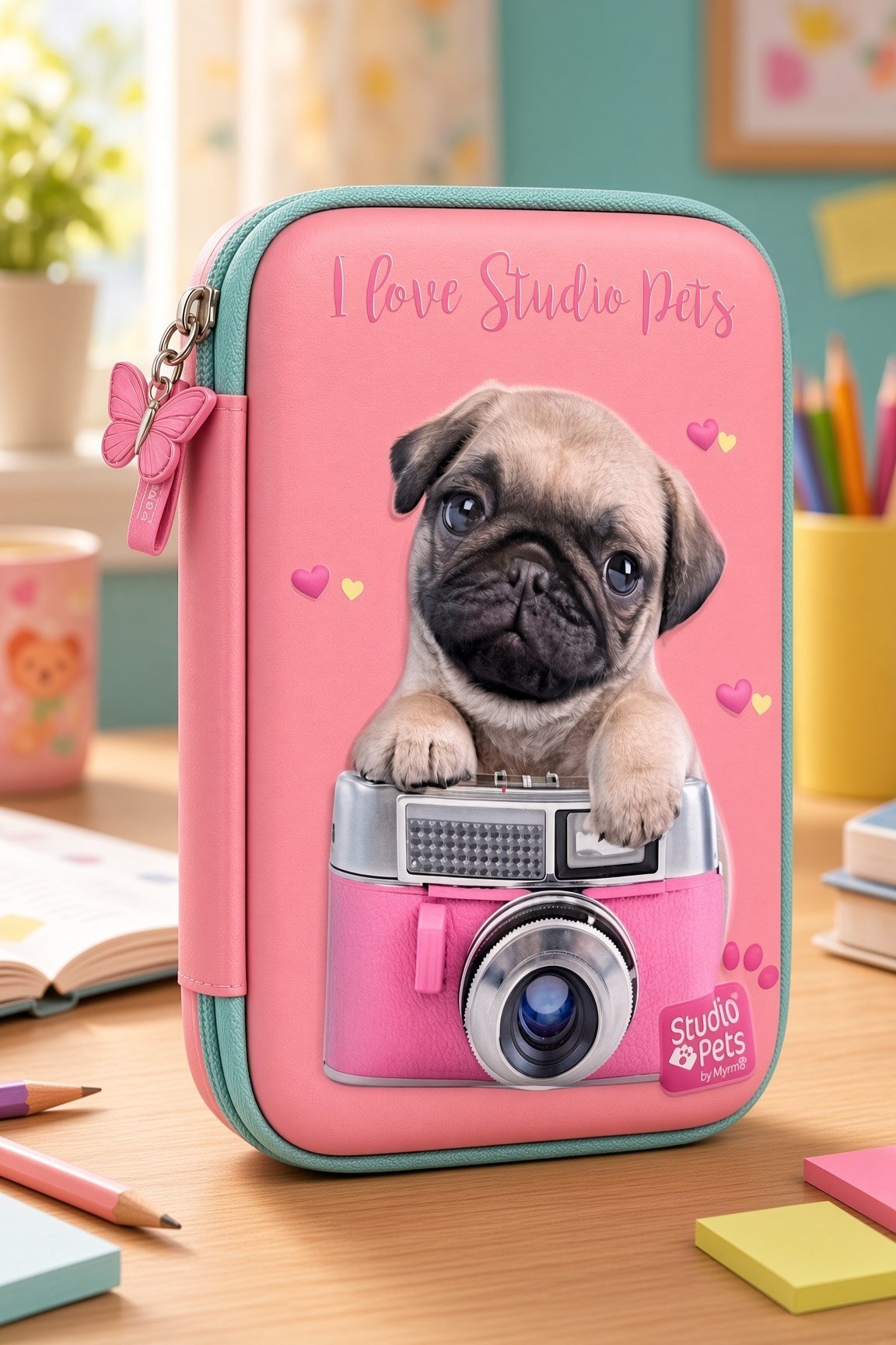 STUDİO PETS PT-7785 eva kalem çantas KÖPEKLİ-PEMBE