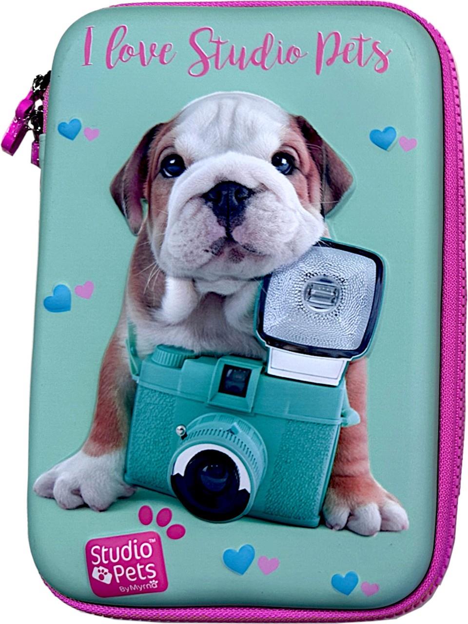 Studio Pets PT-7785 Eva Kalem Çantası Kedili Sarı 3 Boyutlu Kabartmalı