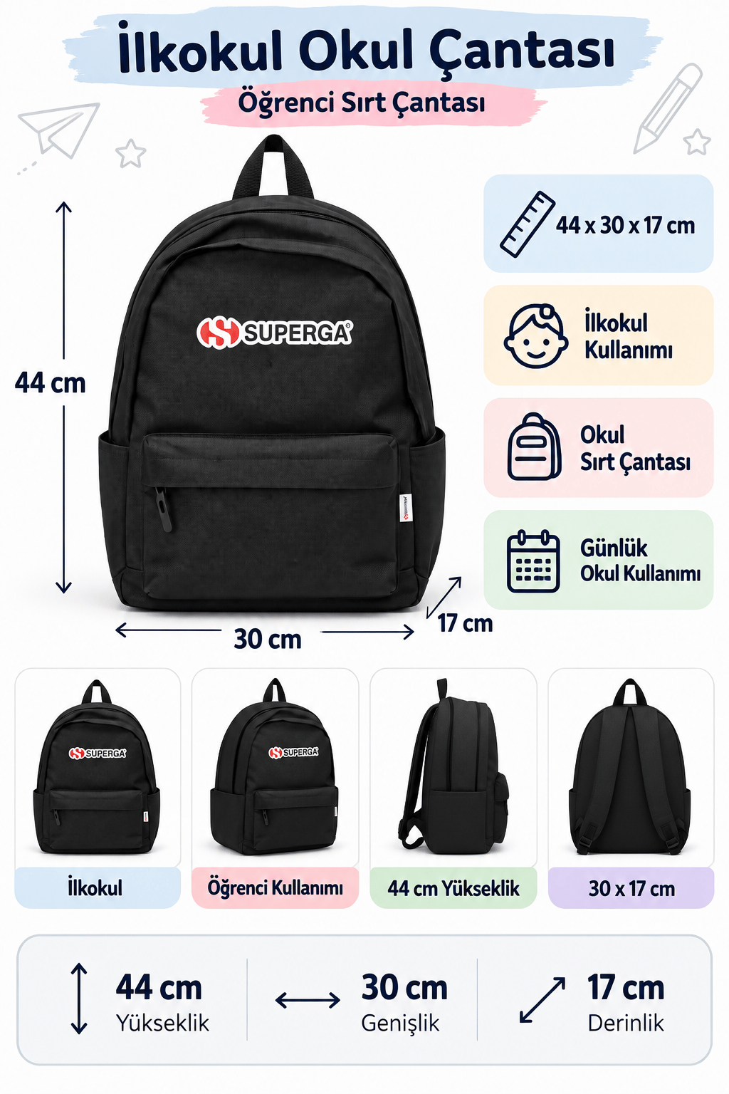 SUPERGA CONTOUR LOGO SIRT ÇANTASI