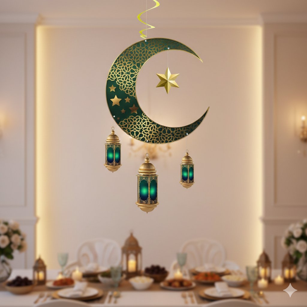 Süs Sarkıt RAMAZAN tavan AYYILDIZ kandi90x30 YEŞİL