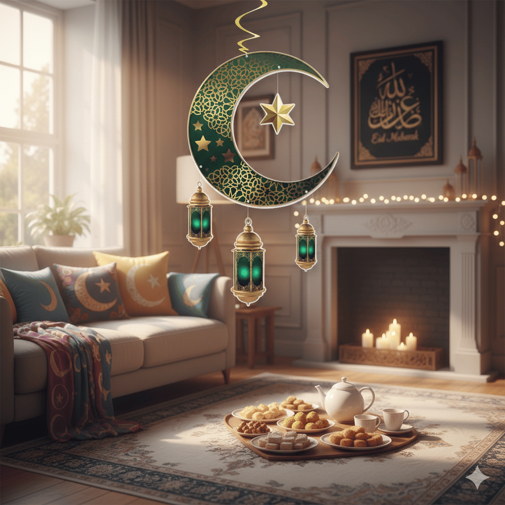 Süs Sarkıt RAMAZAN tavan AYYILDIZ kandi90x30 YEŞİL