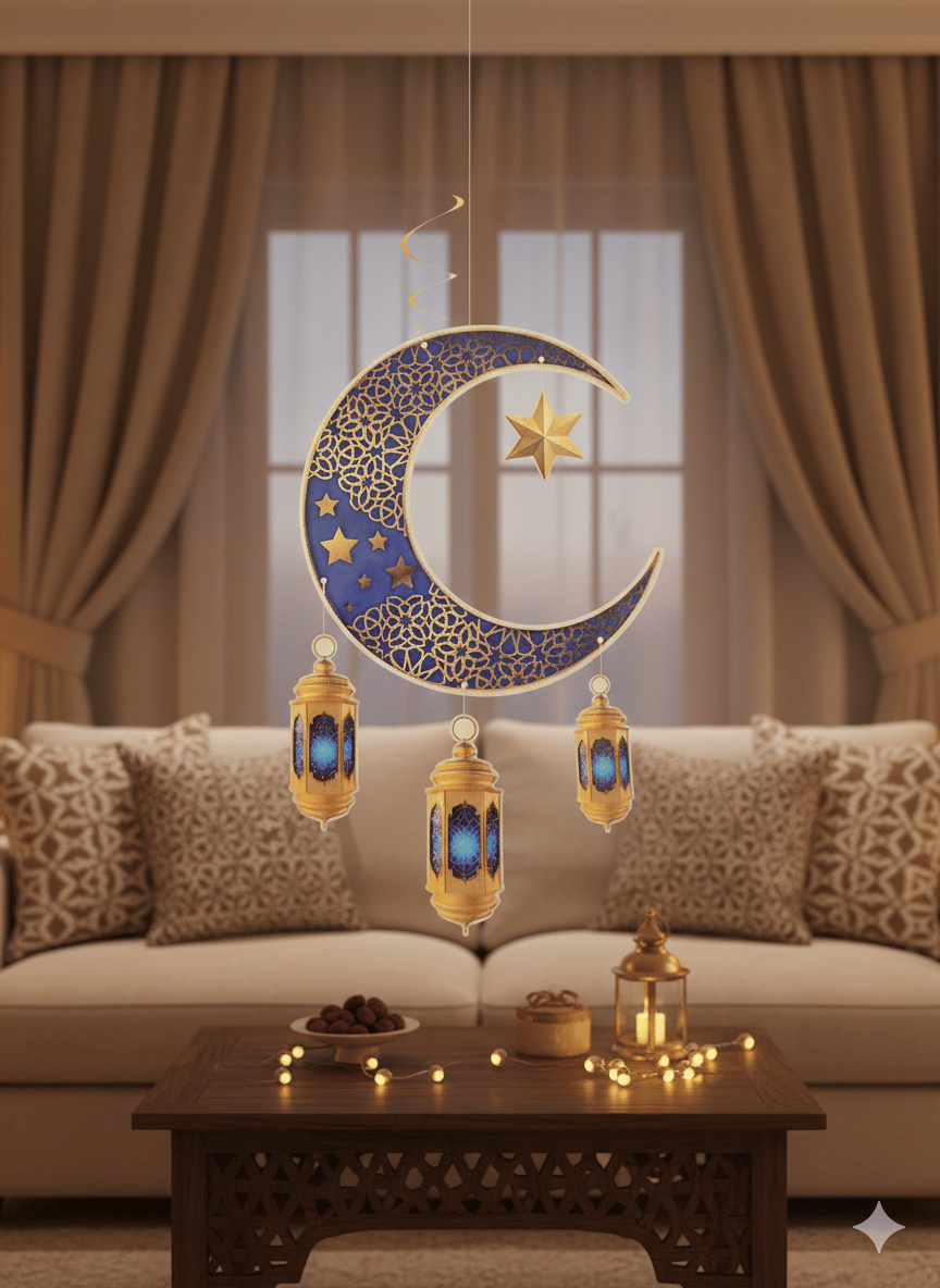 Süs Sarkıt RAMAZAN tavan AYYILDIZ kandi90x30 MAVİ