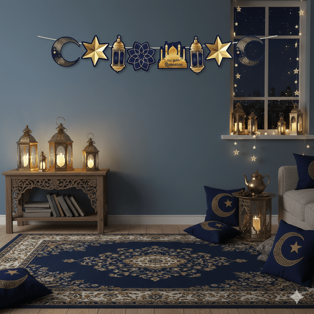 Süs Sarkıt RAMAZAN tavan AYYILDIZ kandi90*30MAVİ