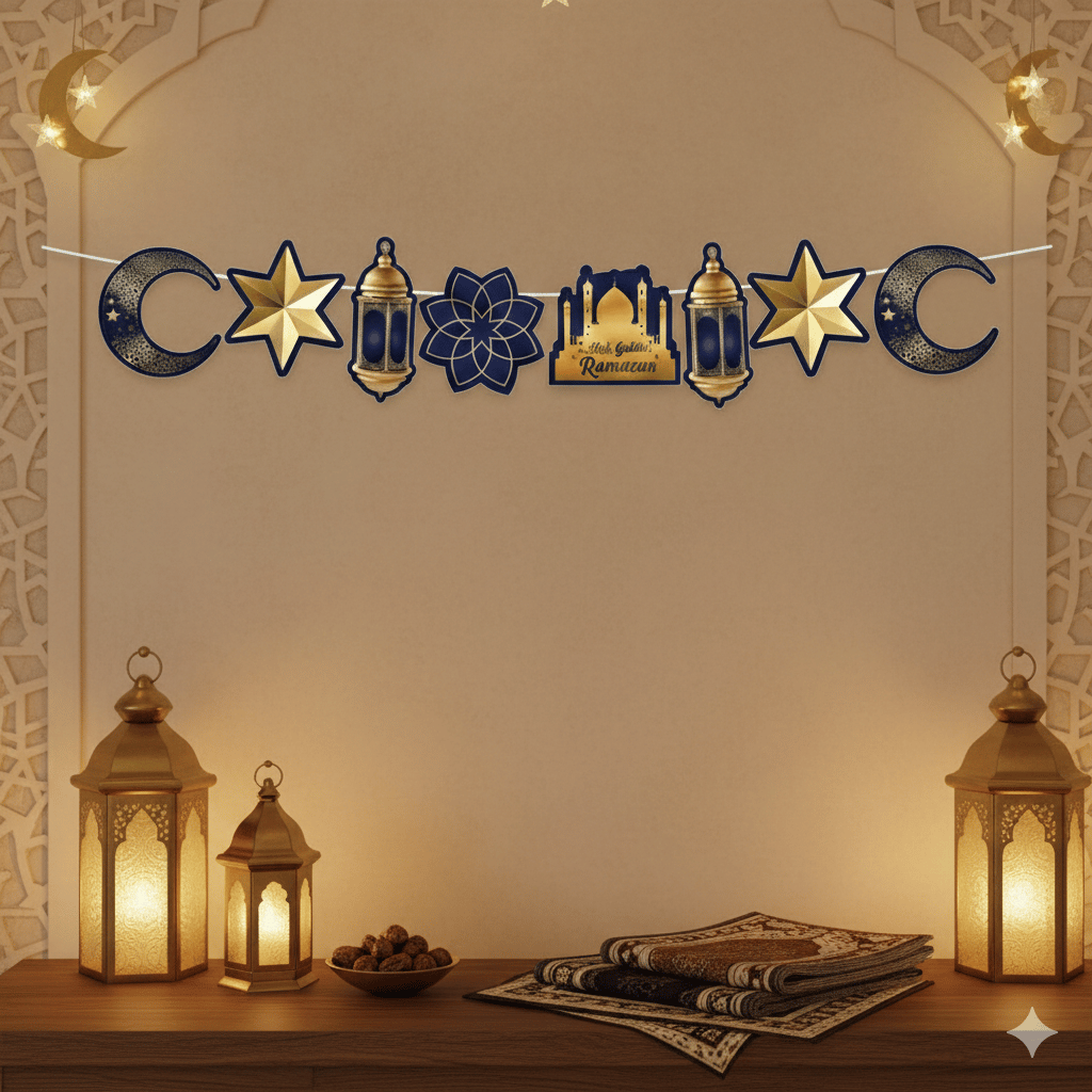 Süs Sarkıt RAMAZAN tavan AYYILDIZ kandi90*30MAVİ