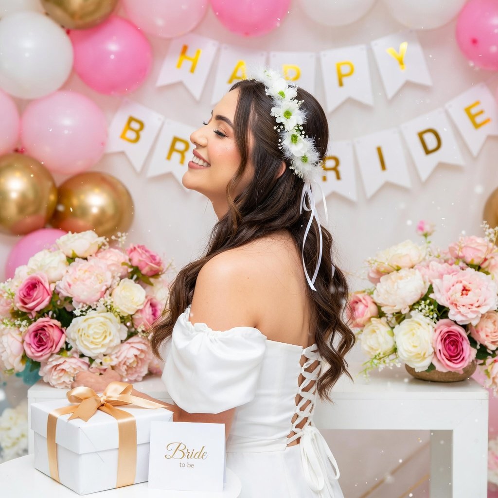 Taç Çember Çiçekli Kurdeleli BRS-3923 bride taçı