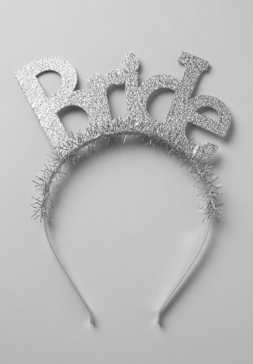 Taç eva Bride yazılı GÜMÜŞ simli