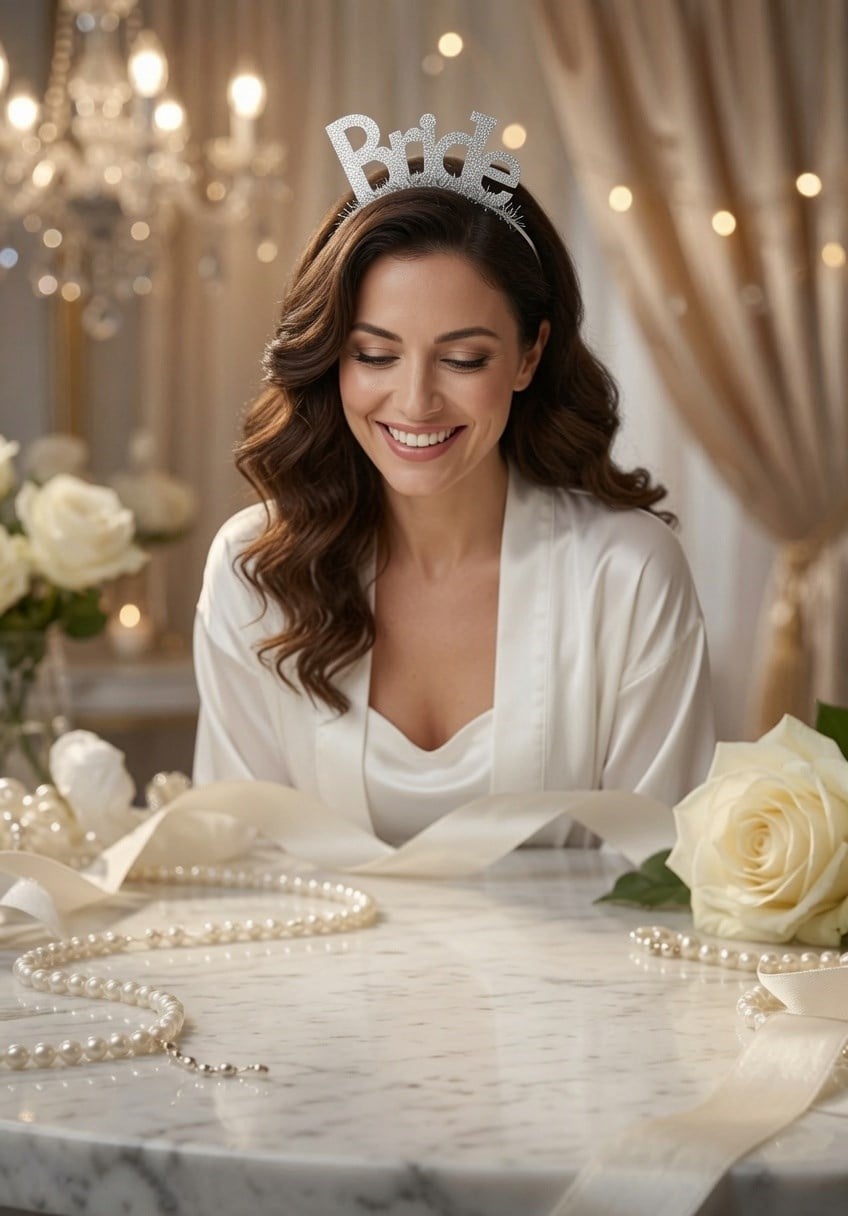 Taç eva Bride yazılı GÜMÜŞ simli