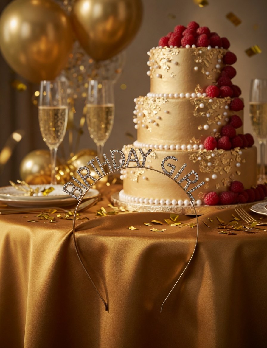 Taç Metal Taşlı Birthday Girl Altın-Gold