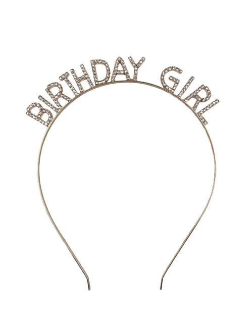 Taç Metal Taşlı Birthday Girl yazılı Gold-altın renkli lüks doğum günü tacı