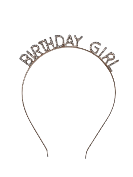 Taç Metal Taşlı Birthday Girl yazılı  Rose Gold renkli lüks doğum günü tacı