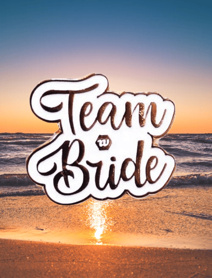 Team bride metal yaka rozeti-beyaz üstü rose gold bride tobe bekarlığa veda partisi nedime rozeti