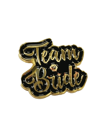 Team bride yazılı yaka rozeti siyah üstü gold yazı Bekarlığa veda Bride to be partisi Gelin nedimeleri