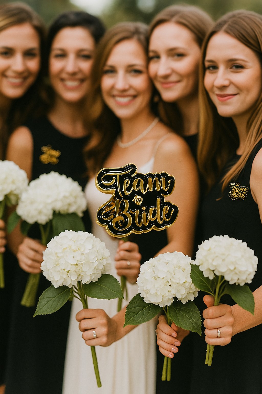 Team bride yazılı yaka rozeti siyah üstü gold yazı Bekarlığa veda Bride to be partisi Gelin nedimeleri
