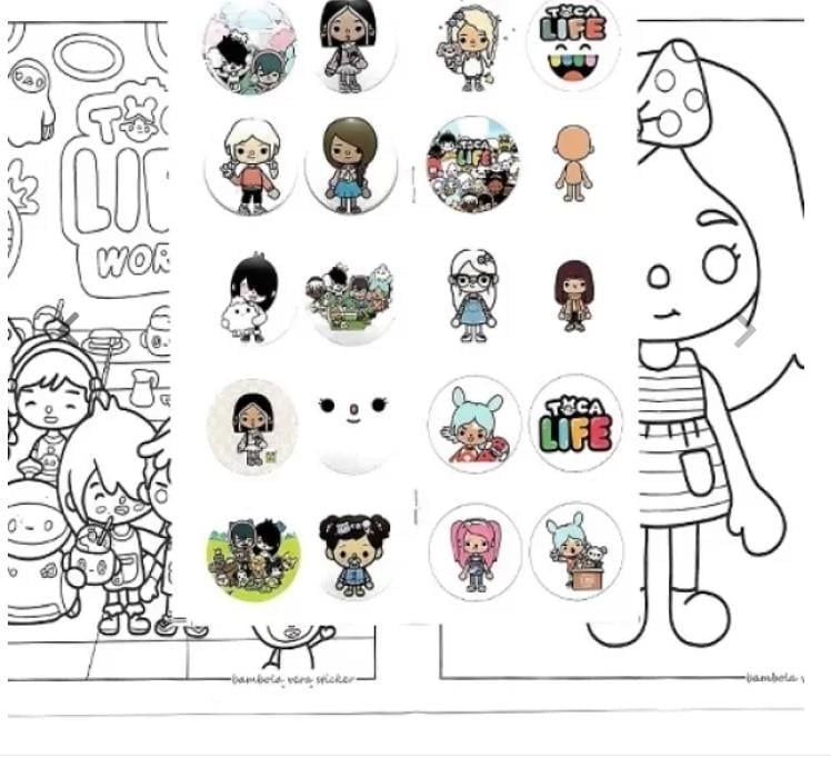 TOCA BOCA  Boyama Kitabı 3lü Boyama Sticker Maske