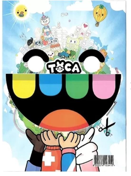 TOCA BOCA  Boyama Kitabı 3lü Boyama Sticker Maske