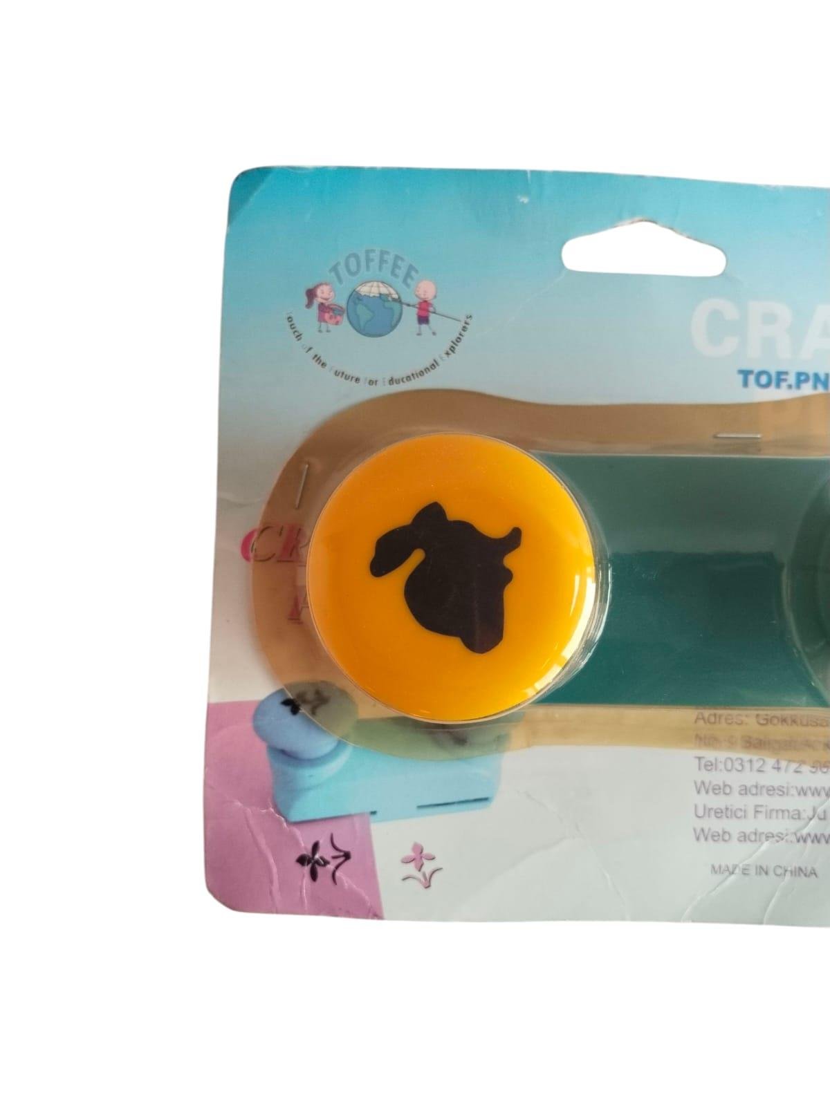 Toffee çift taraflı şekilli delgeç, şekilli punç 2,5cm kaplumbağa-tavşan