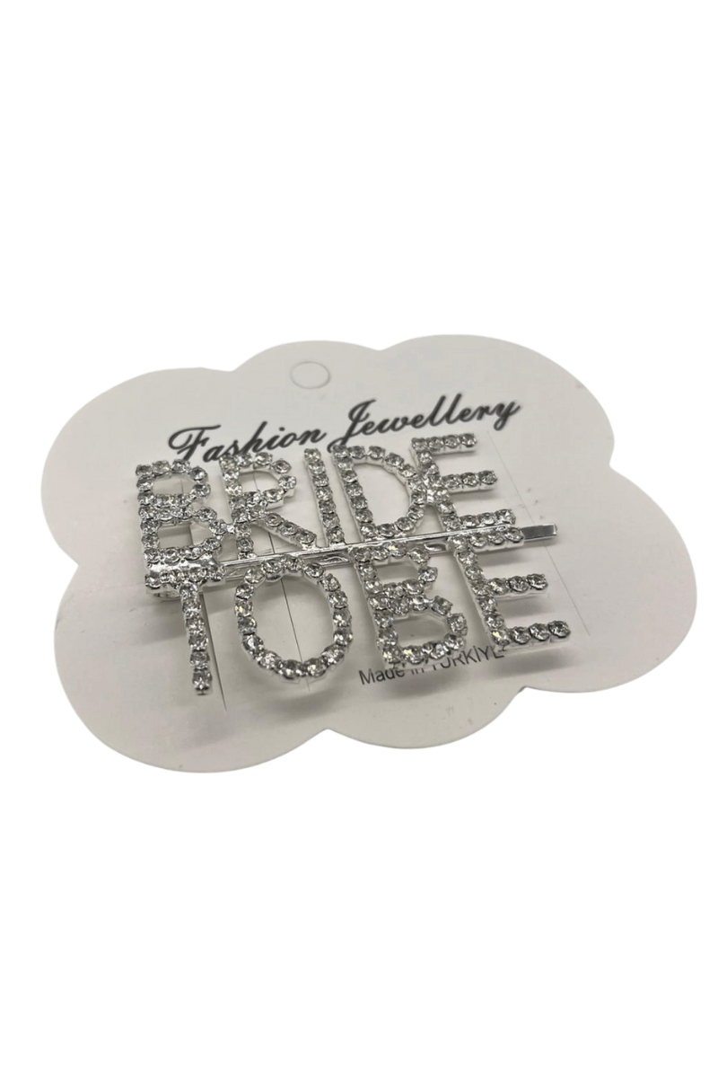Toka Bride tobe yazılı gümüş parlak taşlı toka