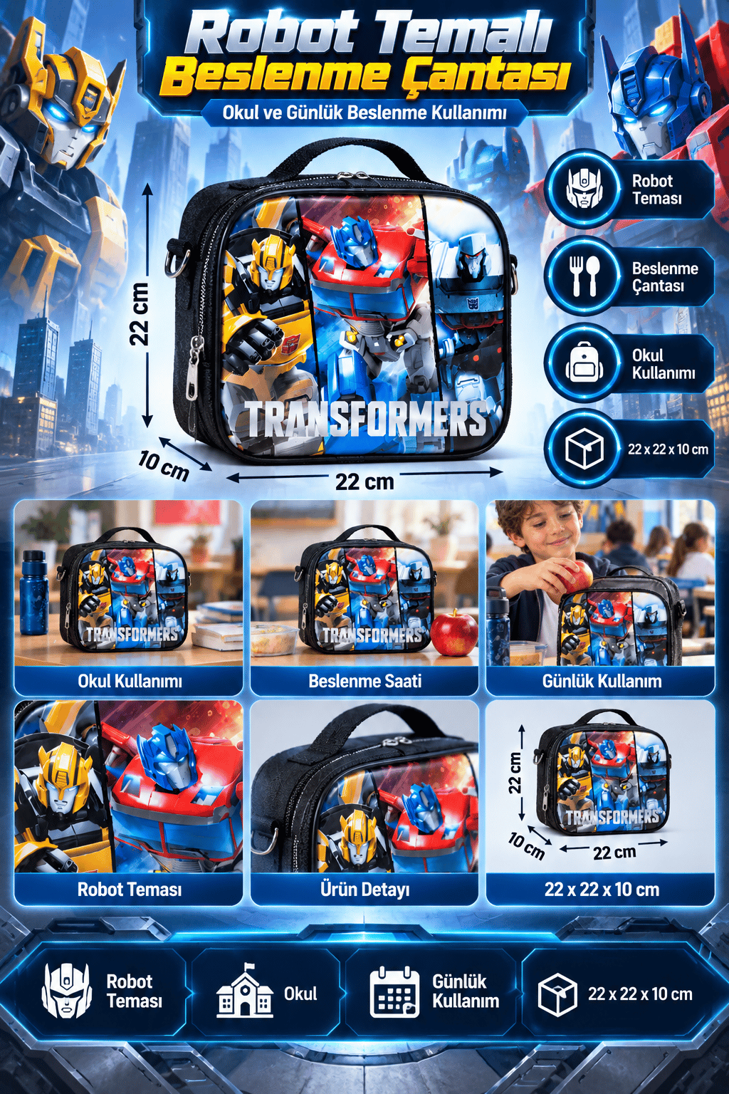 Transformers Optimus Prime Beslenme Çantası