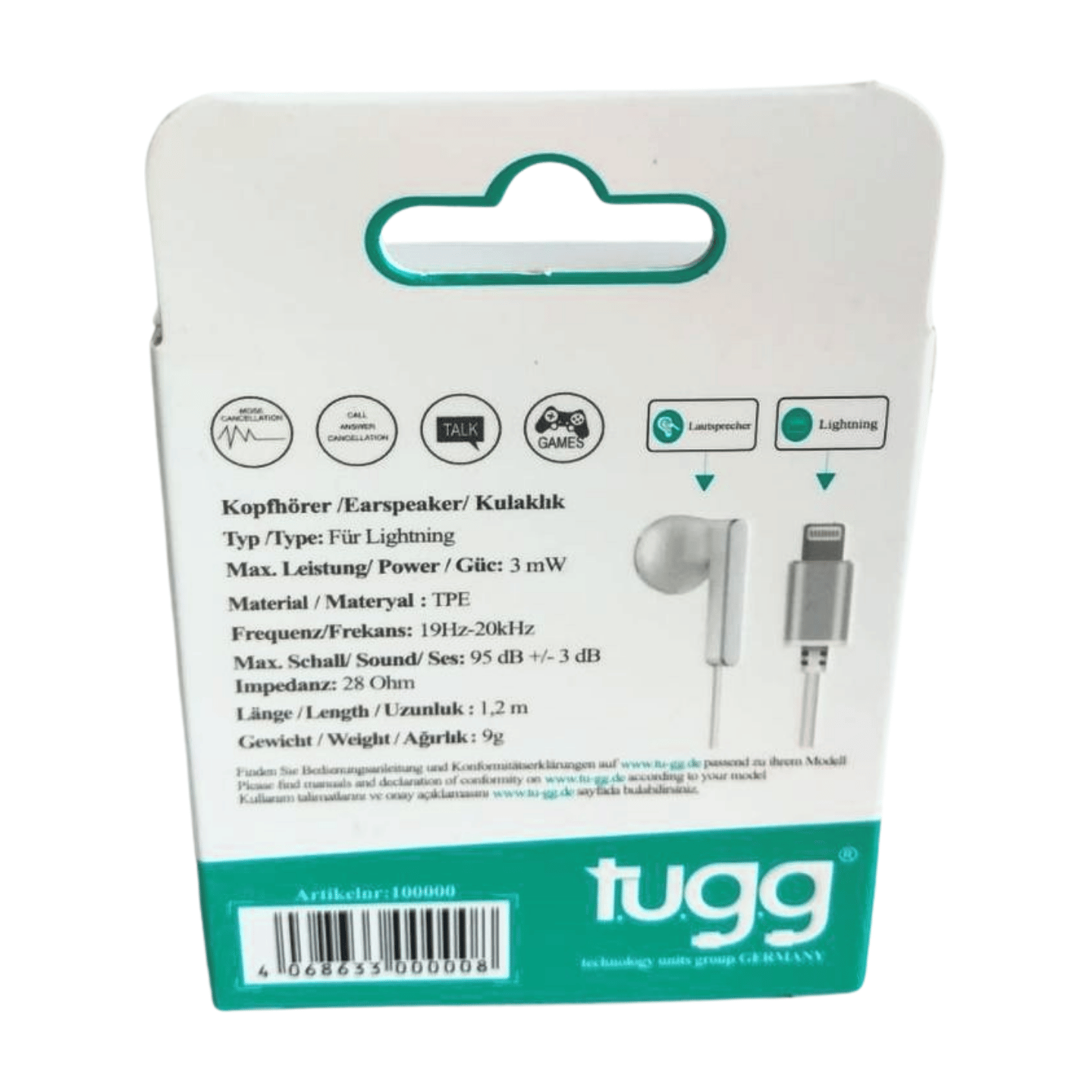 Tugg Germany Lightning Iphone Girişli Kulaklık