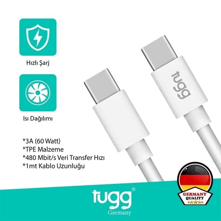 Tugg germany sarj kabl.veri akt.ultr hız typ-c+typ