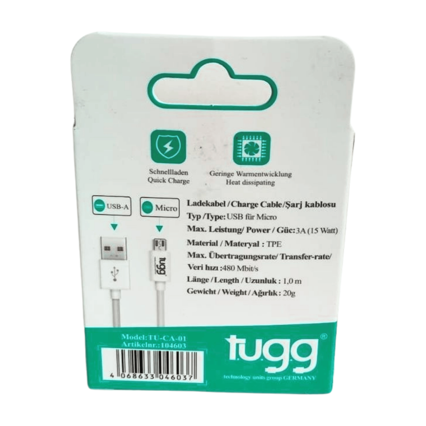 Tugg germany sarj kabl.veri akt.1m.usb+micro104603