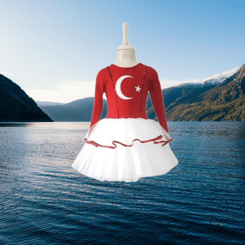 Türk Bayraklı 4-5Yaş Tütülü Kırmızı Beyaz Kostüm
