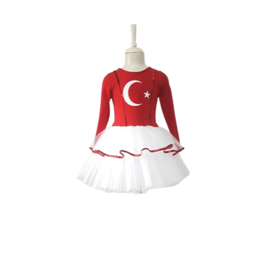 Türk Bayraklı 4-5Yaş Tütülü Kırmızı Beyaz Kostüm