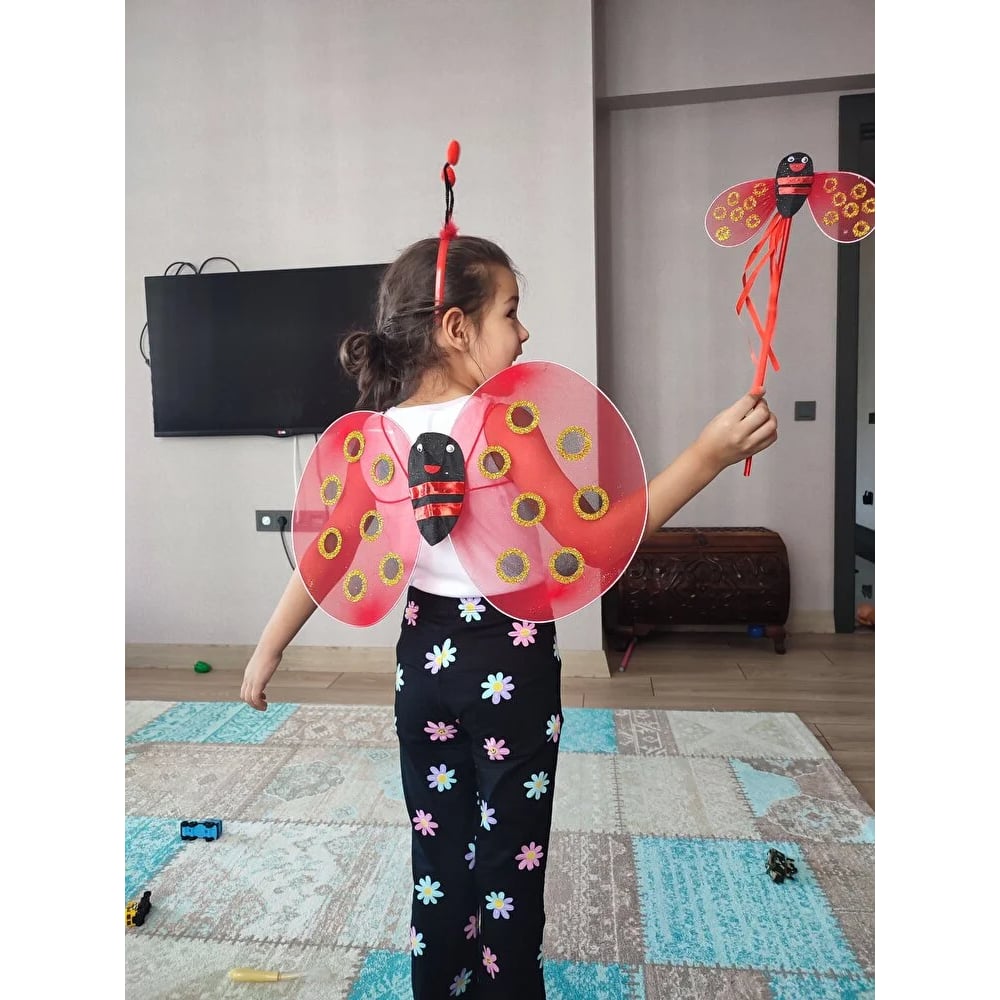 Uğur Böceği Kanat Set Uğur Böceği Lüks Taç asa kanat