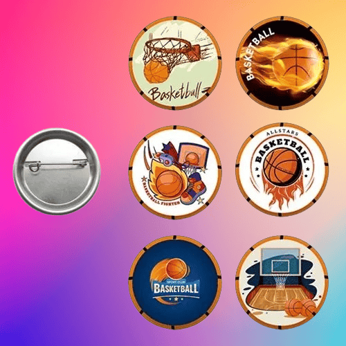 Yaka çanta metal rozeti Basketbol Temalı 6lı paket Pinyata İçi Doğum Günü Hediyesi
