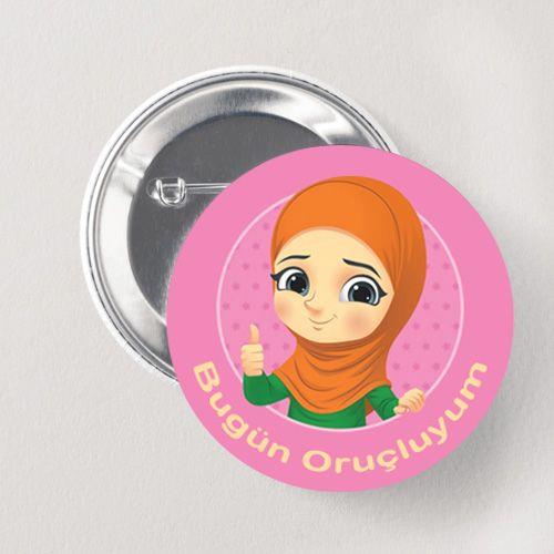 Yaka çanta rozeti Ben oruçluyum Yazılı erkek/kız 6lı ramazan yaka rozeti