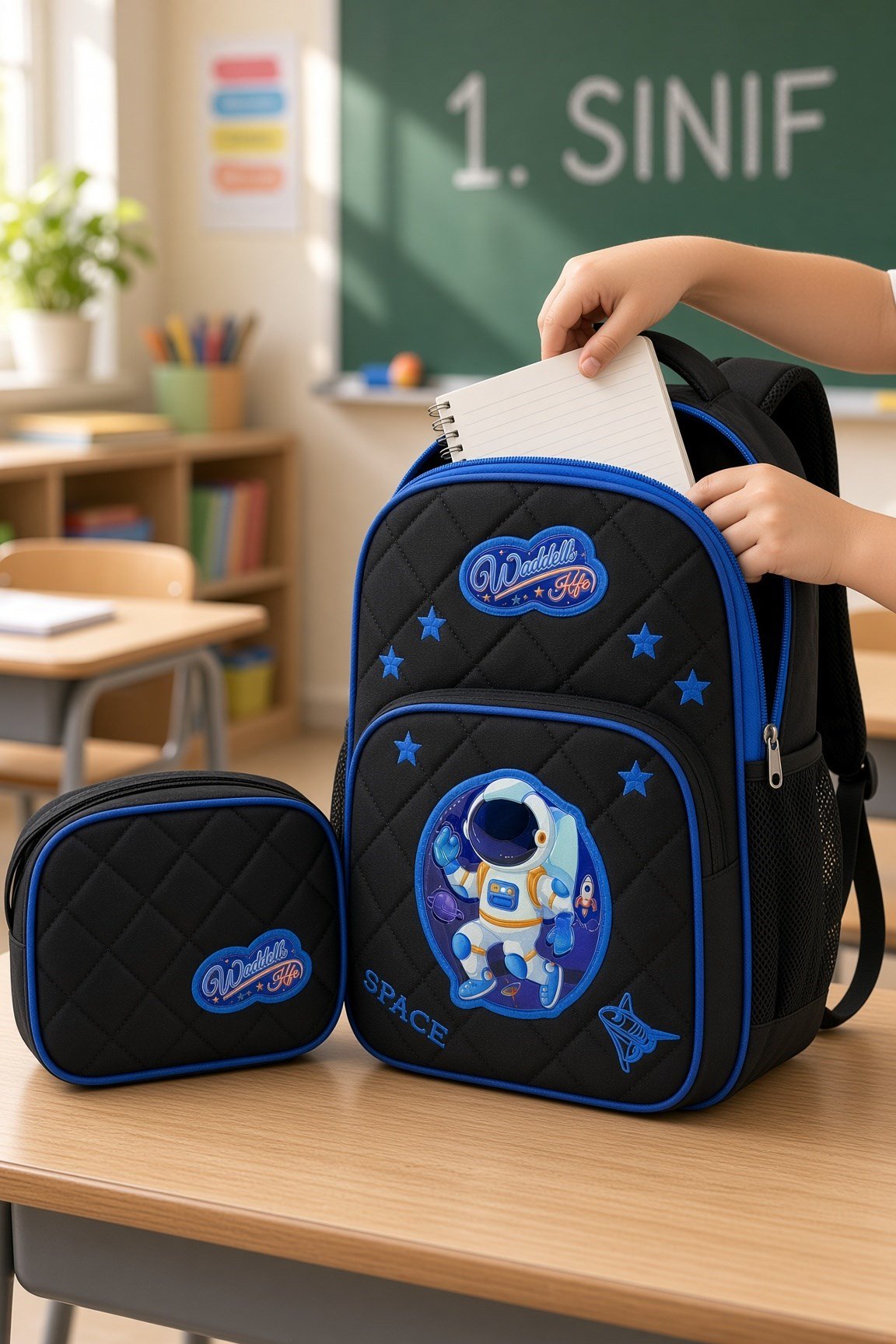 Yarasa Sırt İlkokul Çantası Astronot 5046 Beslenmeli