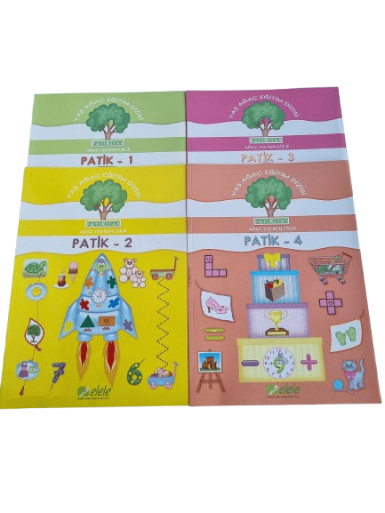 Yaş Ağaç Eğıitim Dizisi Patik (1-2-3-4) Okul Öncesi 4 Kitaplık Etkinlik Öğretici Set