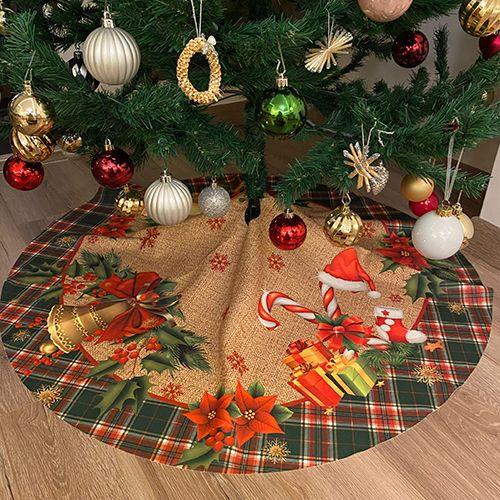 Yılbaşı Ağaç Altlık Örtüsü 105 jüt görünüm kalın kumaş lüks su tutmaz çam ağacı altı örtüsü