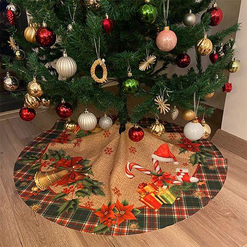 Yılbaşı Ağaç Altlık Örtüsü 105 jüt görünüm kalın kumaş lüks su tutmaz çam ağacı altı örtüsü