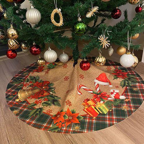 Yılbaşı Ağaç Altlık Örtüsü 105 jüt görünüm kalın kumaş lüks su tutmaz çam ağacı altı örtüsü