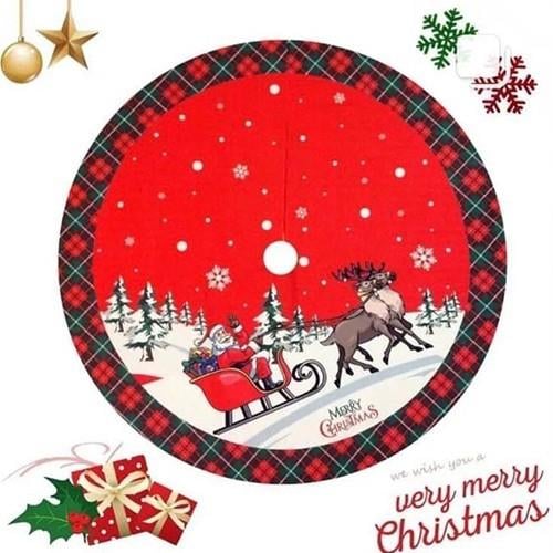 Yılbaşı Ağaç Altlık Örtüsü 105 noel babalı kalın jüt kalın baskılı kaliteli su tutmaz