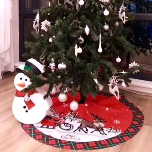 Yılbaşı Ağaç Altlık Örtüsü 105 noel babalı kalın jüt kalın baskılı kaliteli su tutmaz